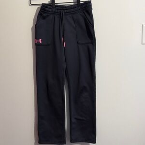 Under Armour Black Sweatpants with Pink Accent